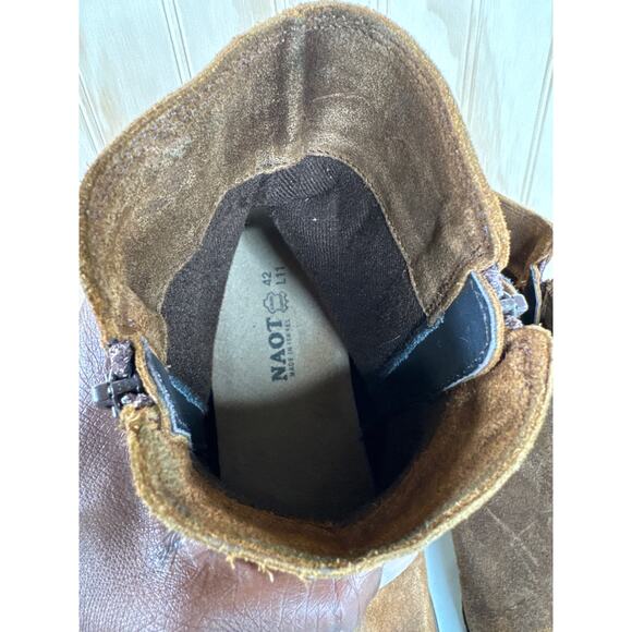 Naot Wander Bohemian Collection Brushed Seal Brown Leather Ankle Boots US 11 - Picture 7 of 13